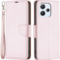 Flip case for Xiaomi Redmi 12 4G, Wallet Litchi Magnet, pink rose gold