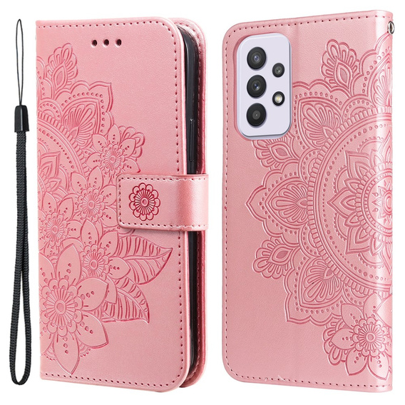 Flip case for Samsung Galaxy A33 5G, Mandala Flower, pink rose gold