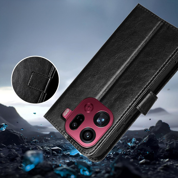 Crazy Horse Wallet flip case for Oppo Find X9 Pro