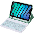 Case with bluetooth keyboard for iPad mini 8.3" 2021 (6 gen.) / iPad mini 8.3" 2024 (7 gen.), green