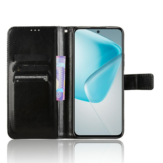 Flip case for Infinix Hot 50 Pro 4G, Crazy Horse Wallet, black