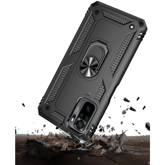 Armor Case for Xiaomi Redmi Note 10/10S, Nox Case Ring, black