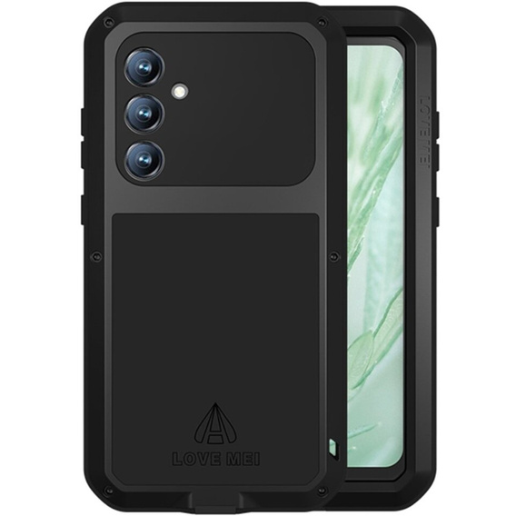 Love Mei Case for Samsung Galaxy S23 FE, armored with glass, black