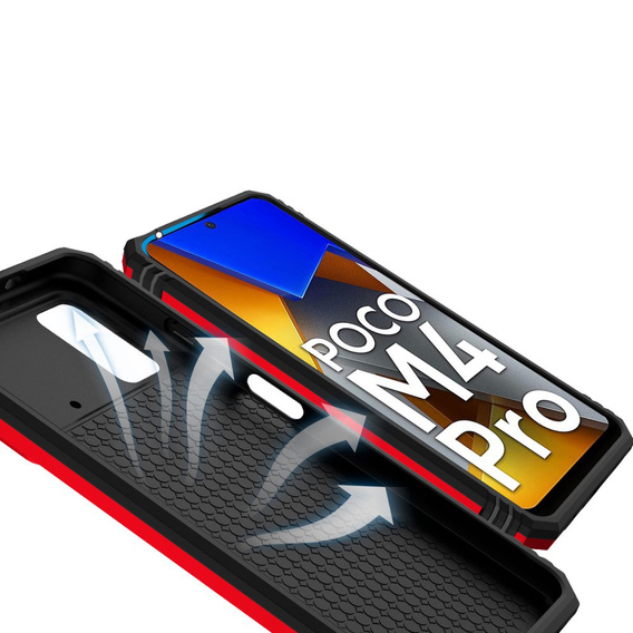 Case for Xiaomi Poco M4 Pro 4G, CamShield Slide, red