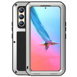 Love Mei Case for Samsung Galaxy S22, armored with glass, silver