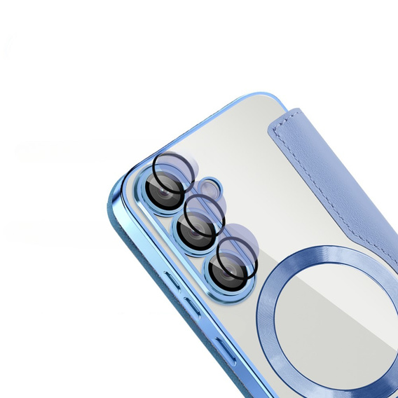 Flip case for Samsung Galaxy S25+ Plus, RFID Wallet MagSafe CamShield, blue