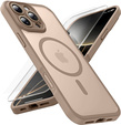 Case for iPhone 16 Pro Max, for MagSafe, ERBORD Matt Case, pink + Screen Glass