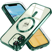 Case for iPhone 11, Electro MagSafe, green + Screen Glass