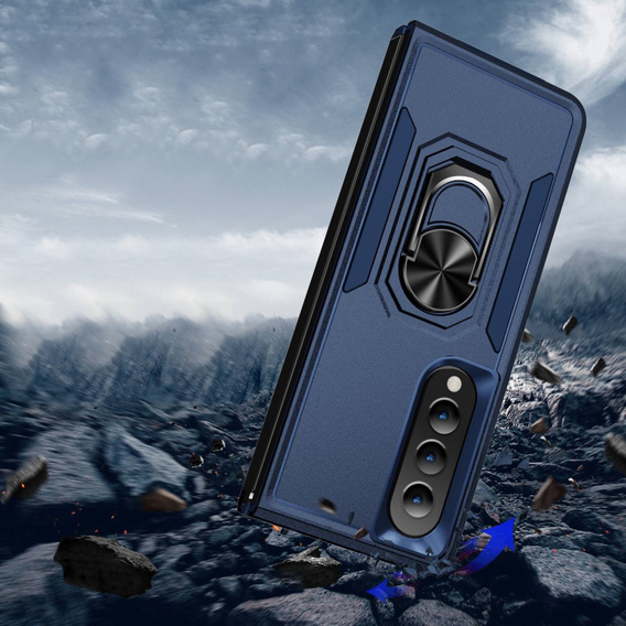 Armor Case for do Samsung Galaxy Z Fold 4 5G, Nox Case Ring, blue