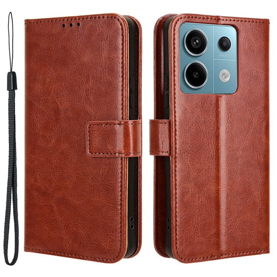Flip case for Xiaomi Redmi Note 13 Pro 5G, Crazy Horse Wallet, brown