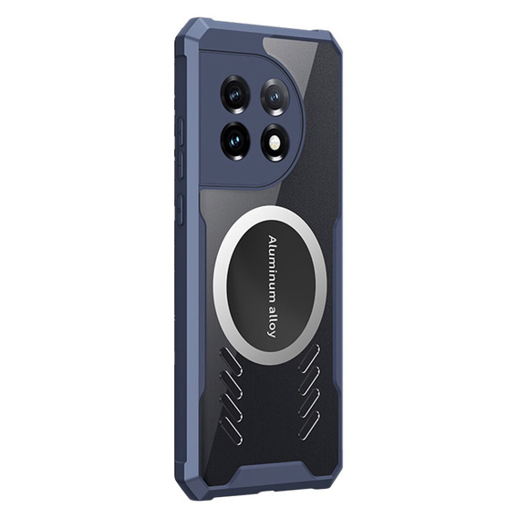 Case for OnePlus 11 5G, with magnetic sheet, transparent / navy blue