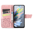 Flip case for Motorola Moto G15 / Motorola Moto G15 Power, Butterfly, pink rose gold