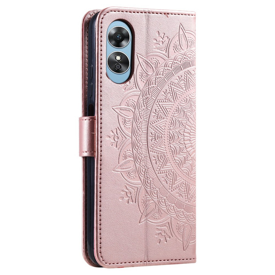 Flip case for Oppo A17, Mandala, pink rose gold