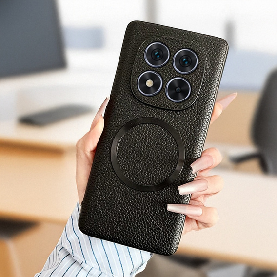 Case for Xiaomi Redmi Note 14 Pro 5G, Leather Hybrid MagSafe, black