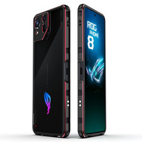 Case for ASUS ROG Phone 8 Pro, Armor Bumper, with lens cover, black / red