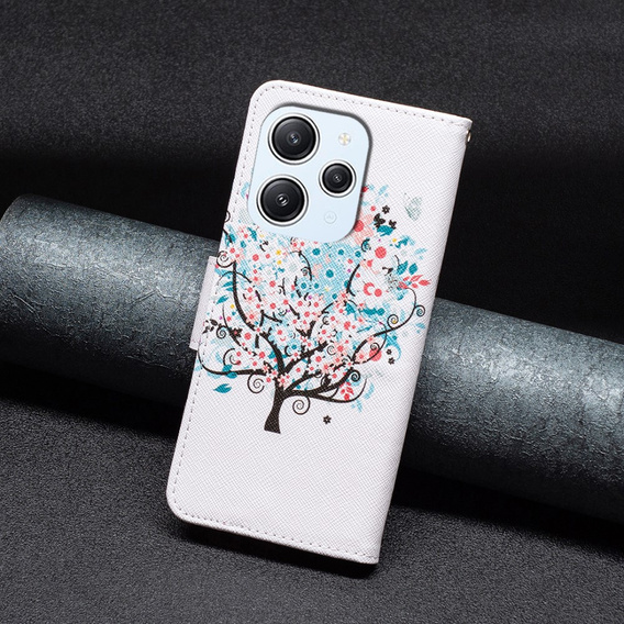 Flip case for Xiaomi Redmi 12 4G, Wallet, colorful tree, white