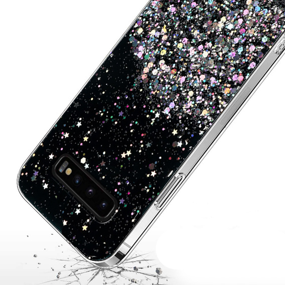 Case for Samsung Galaxy S10 Plus, Glittery, black