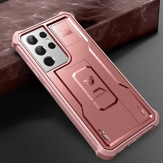 Armored case for Samsung Galaxy S21 Ultra, Dexnor Full Body, pink rose gold