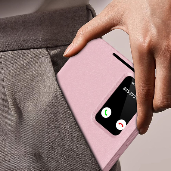 Flip case for Samsung Galaxy S25+ Plus, Smart View Wallet, pink