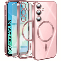 Case for Samsung Galaxy A16, Electro MagSafe, pink + Screen Glass