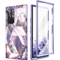Case for Samsung Galaxy S22 Ultra, Suritch Full Body Marble, purple