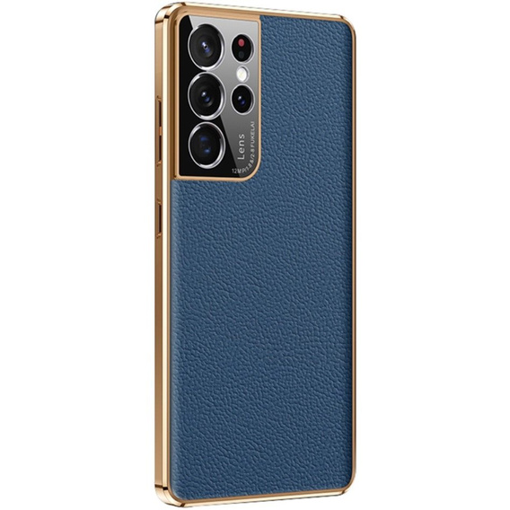 Case for Samsung Galaxy S23 Ultra, Cowhide Leather, dark blue