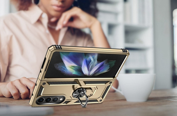 Armor Case for Samsung Galaxy Z Fold 4 5G, Nox Case Ring, gold