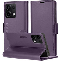 Case for Xiaomi Redmi Note 13 Pro 4G / Xiaomi Redmi Note 14S / Xiaomi Poco M6 Pro 4G, ERBORD Glossy Litchi, wallet with flap, purple