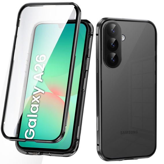 Case for Samsung Galaxy A26, Magnetic Dual Glass, black