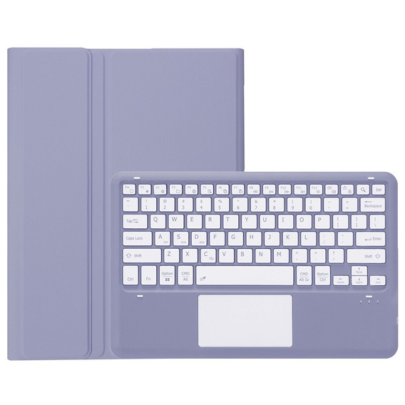 Case + keyboard Samsung Galaxy Tab S9+, Leather Pen Slot TouchPad, purple