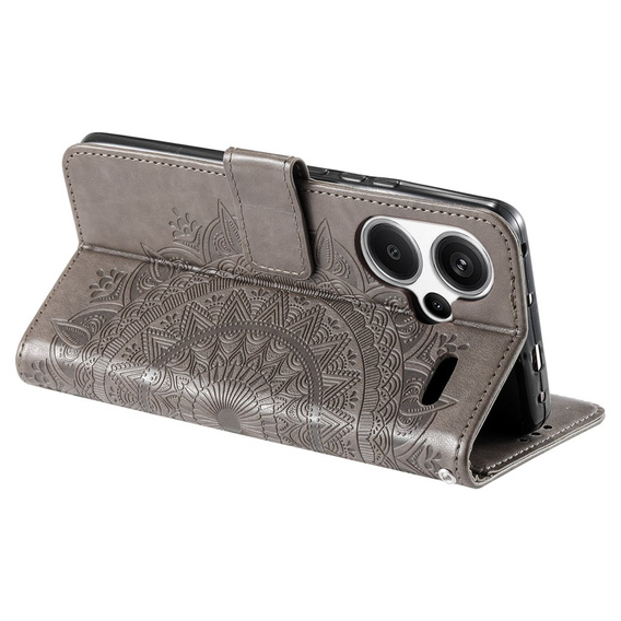 Flip case for Xiaomi Redmi Note 13 Pro+, Mandala, grey