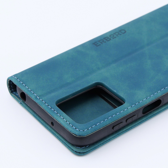 Case for Motorola Moto G53, ERBORD Vintage, wallet with flap, blue