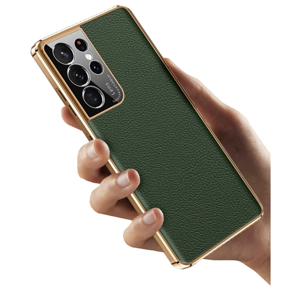 Case for Samsung Galaxy S23 Ultra, Cowhide Leather, green