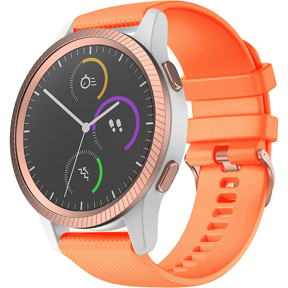 Silicone strap 20mm, Black/Black Buckle