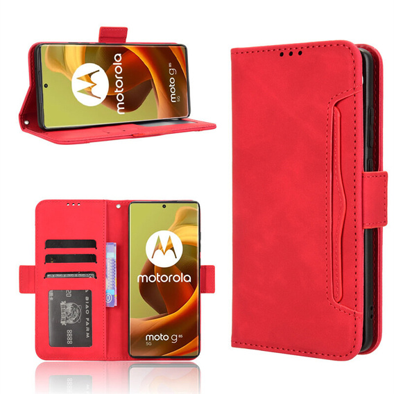 Flip case for Motorola Moto G85, Card Slot, red