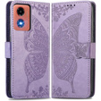 Flip case for Motorola Moto E14, Butterfly, purple