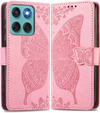 Flip case for Motorola Edge 60 / 60 Fusion, Butterfly, pink rose gold
