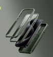 Armored case for iPhone 15 Pro Max, Dexnor CamProtect MagSafe, green (Two frames)