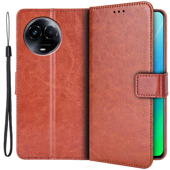 Flip case for Realme 11 5G, Crazy Horse Wallet, brown