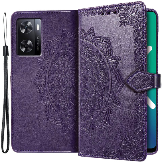 Flip case for Oppo A57s, Mandala, purple