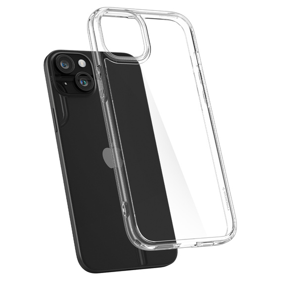 Spigen case for iPhone 15, Ultra Hybrid, transparent + 9H Tempered Glass