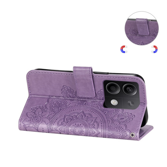 Flip case for Xiaomi Redmi Note 13 5G, Mandala, purple