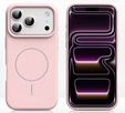 Silicone case for iPhone 17 Pro Max, for MagSafe, anti-shock, pink