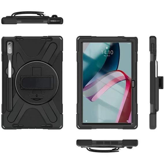 Armored Case for Lenovo Tab P11 Pro Gen 2 TB132FU TB132XU 11.2", protective 360 with stylus slot, black