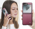 Case for Samsung Galaxy Z Flip7 FE / Z Flip6, CASEME Litchi Leather, red