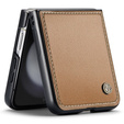 Case for Samsung Galaxy Z Flip7 FE / Z Flip6, CASEME Litchi Leather, brown