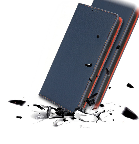 Flip case for Samsung Galaxy S25 Edge, Litchi Skin Grain, dark blue