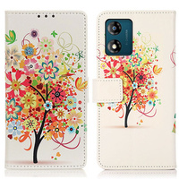 Flip case for Motorola Moto E13, Wallet Tree, red