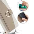 Flip case for Samsung Galaxy S22, Wallet Zipper Pocket, with mirror, white