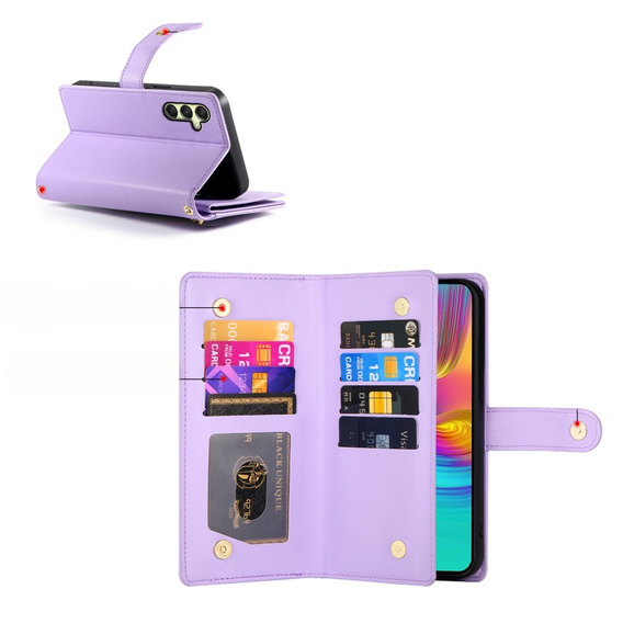 Flip case for Samsung Galaxy A36 5G, Wallet Zipper Pocket, purple